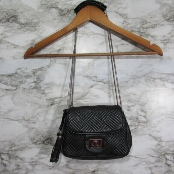 BCBGMaxAzria Bag BlackCrossbody Quilted Chain Purse Leather - Picture 4 of 13